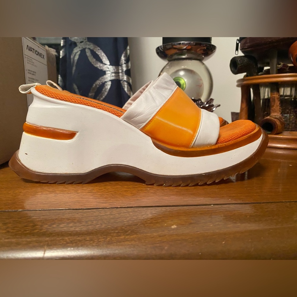 Vintage orange Nine West platform sandal - Picture 3 of 6